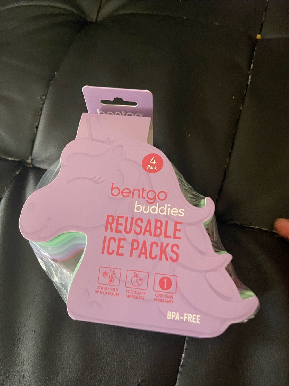 bentgo Buddies Reusable Ice Packs - Pink Unicorn Set (4 Pack)